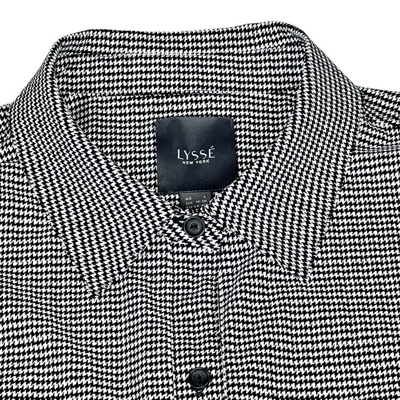 LYSSE New York Schiffer Long Sleeve Houndstooth Tunic Blouse Women's Size L - Picture 7 of 16